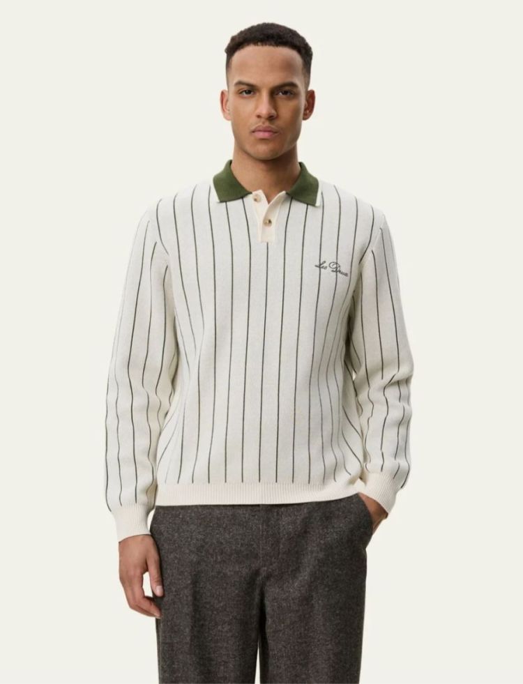 Signature Knitted LS Polo ivory