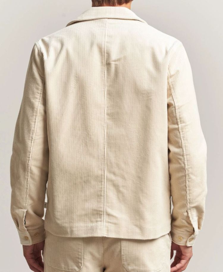 Corduroy Zipper Coach Jacket ivory