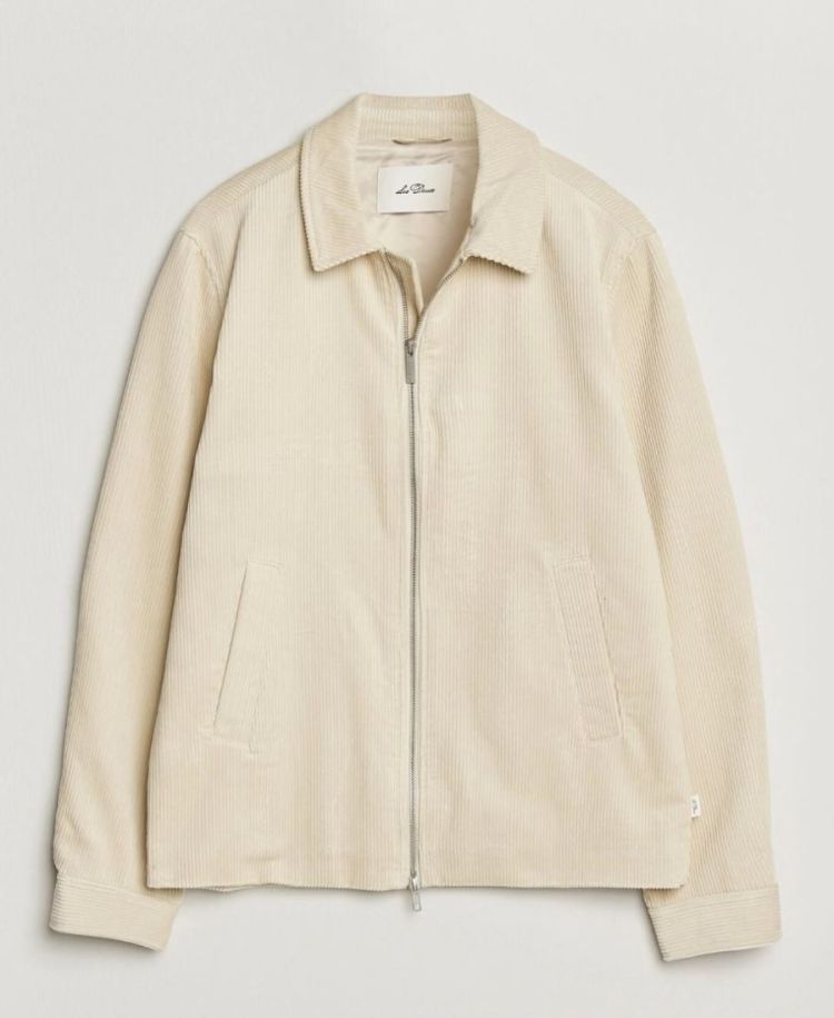 Corduroy Zipper Coach Jacket ivory