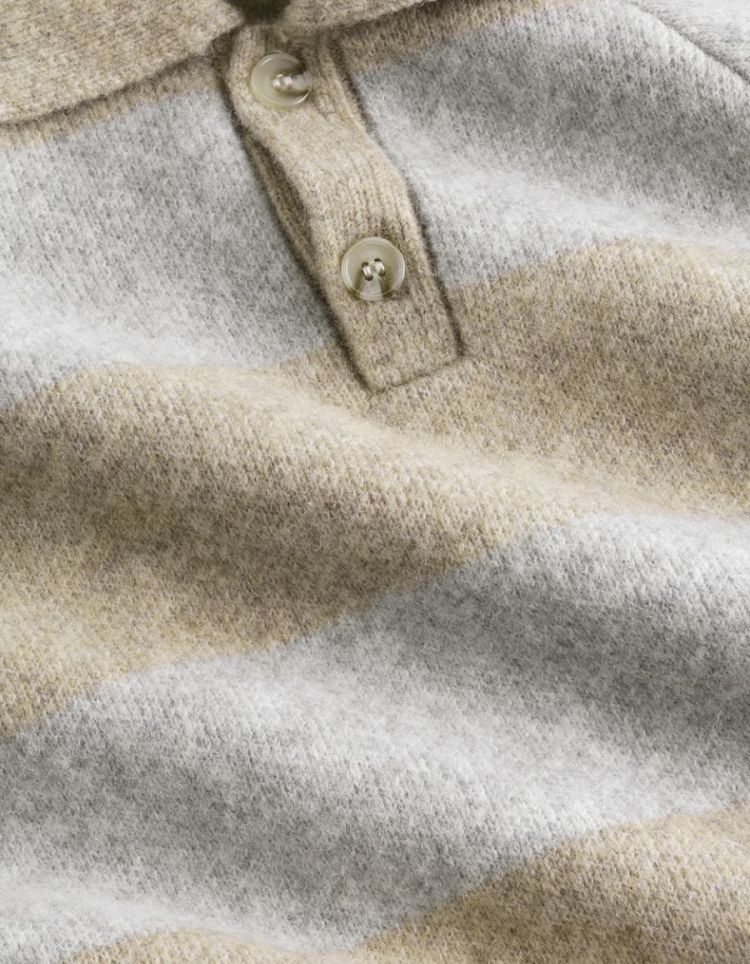 Striped Knitted Polo KIDS LT SAND MELANGE