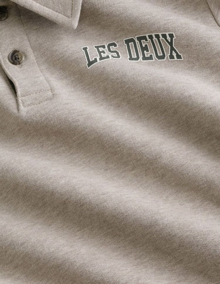 College Rugby Polo Sweatshirt  DK SAND MEL