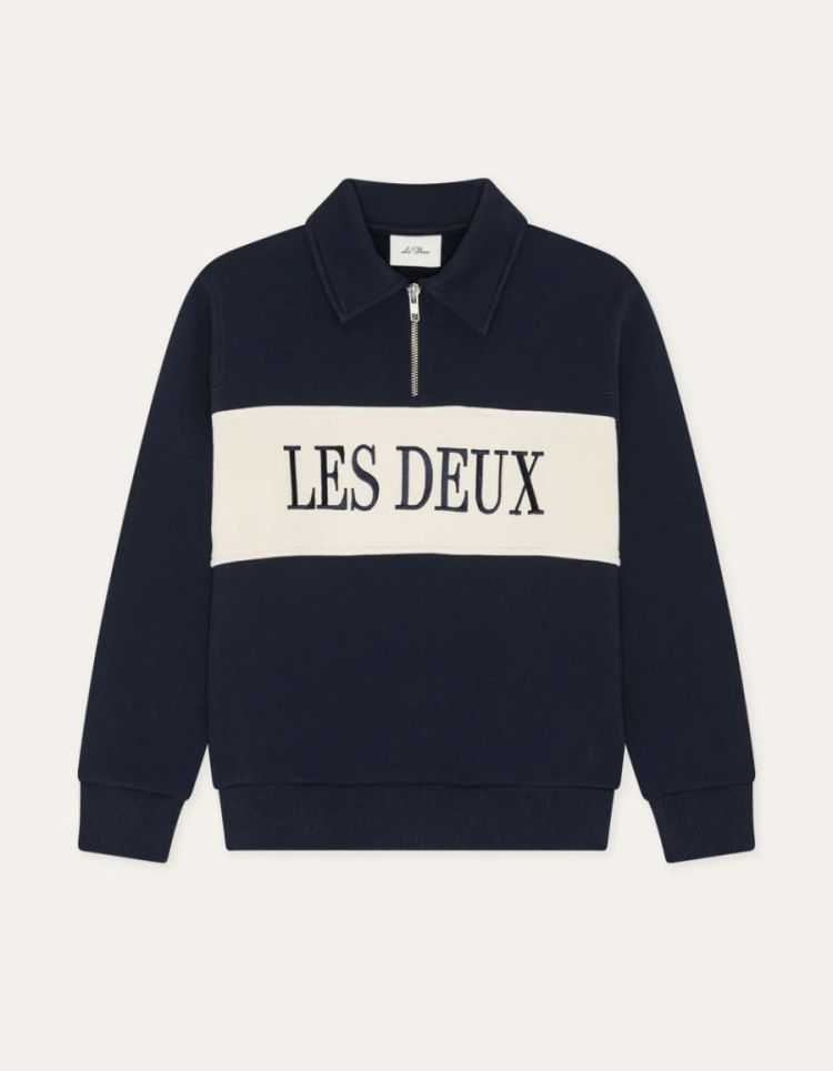 Zipper Rugby Sweatshirt KIDS DK NAVY