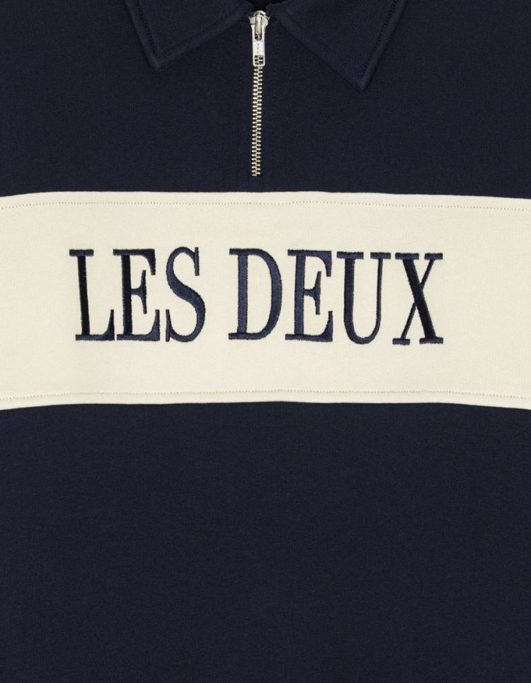 Zipper Rugby Sweatshirt KIDS DK NAVY