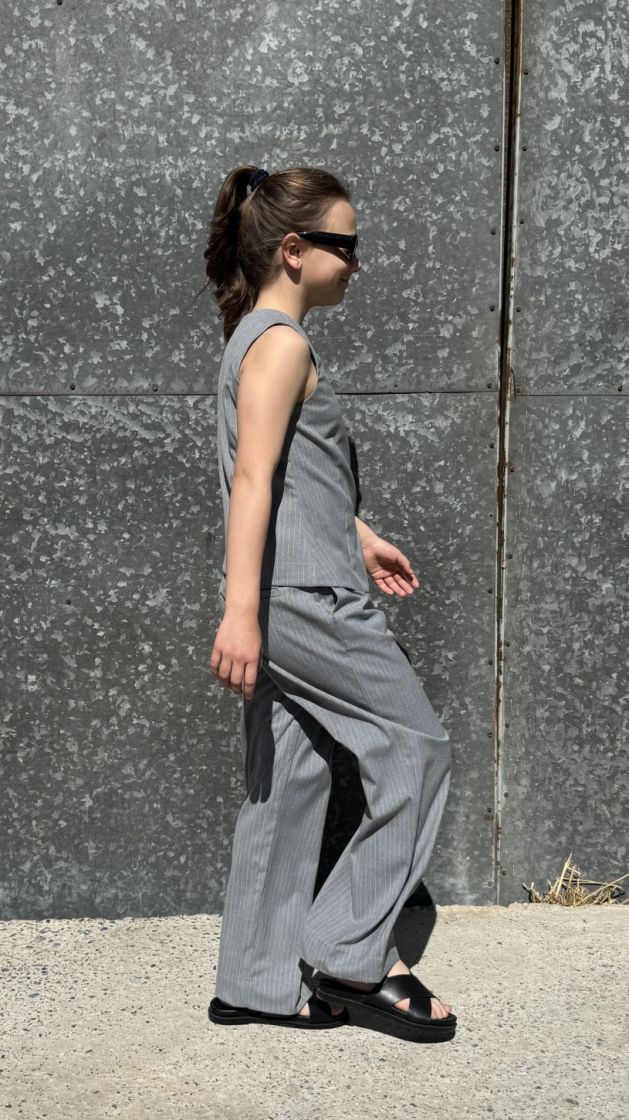 MALINASY TROUSERS grey melange 8010