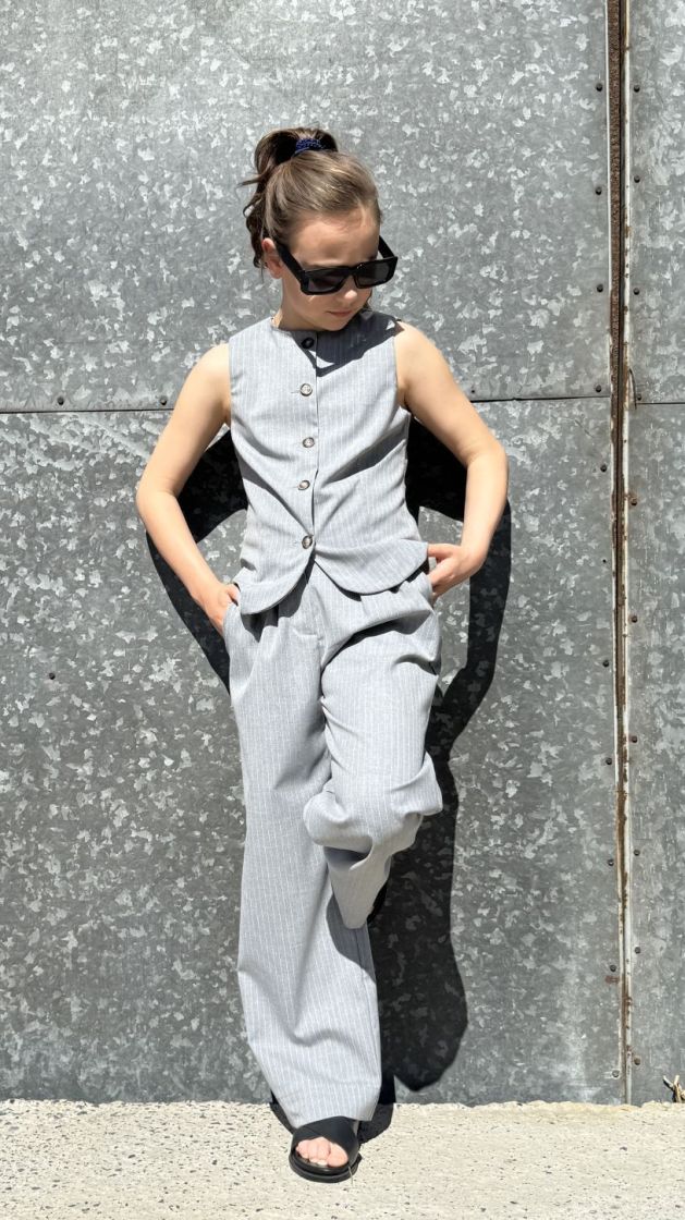 MALINASY TROUSERS grey melange 8010