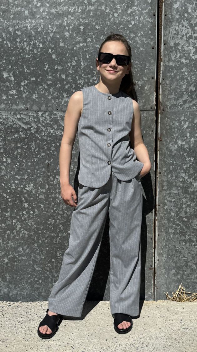 MALINASY TROUSERS grey melange 8010